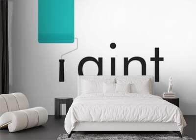 Roller paint logo vector graphics Wall mural