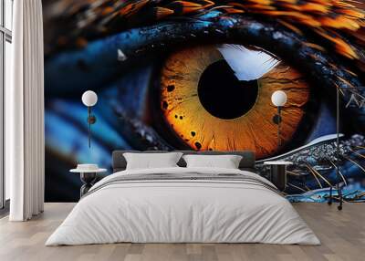 Close up eye with colored cornea and stylish makeup Wall mural