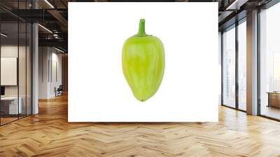 Green raw bell pepper, white background Wall mural