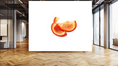 Red raw bell pepper, white background Wall mural