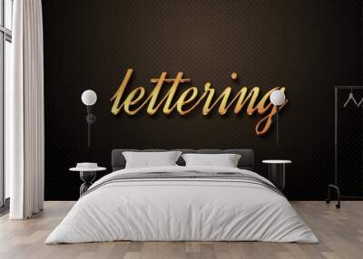 Script Text style effect 3d elegant gold color.
 Wall mural