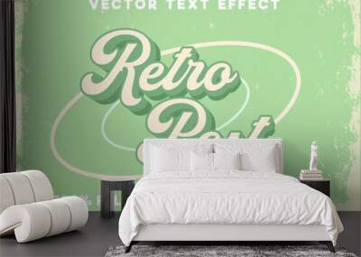 Editable text effect retro post with vintage style Wall mural