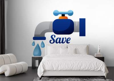 Faucet Save Water Environmental Sticker Wall mural