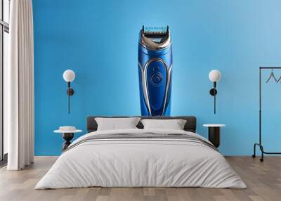 Face trimmer on a blue background, men's grooming, appliance Wall mural