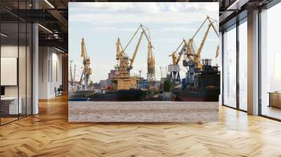 Sea port cranes Wall mural