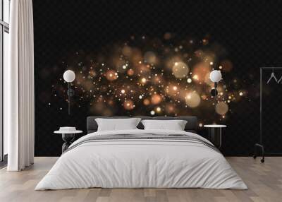 golden bokeh, sparkle light, blur star dust sparks Wall mural