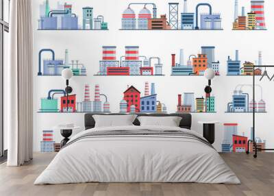 Industrial building factory. Wall mural