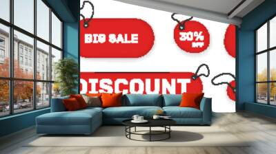 Set sale banner price tag label discount sticker Wall mural