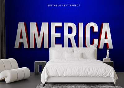 Editable text effect america, independence text style Wall mural