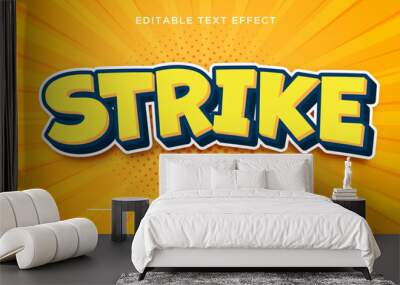 Strike 3d editable text effect Wall mural