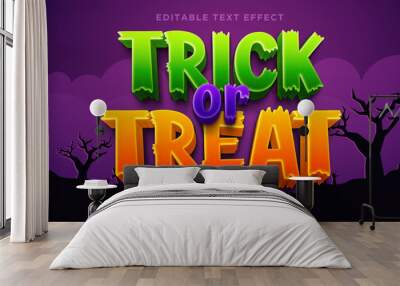 Trick or treat text effect, Editable text effect halloween theme Wall mural