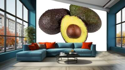 fresh avocado cut out isolated transparent background Wall mural