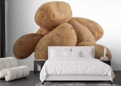 fresh potatoes cut out isolated transparent background Wall mural