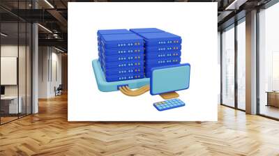 3d render illustration computing the server Wall mural