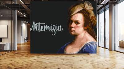 Artemisia Gentileschi - portrait Wall mural