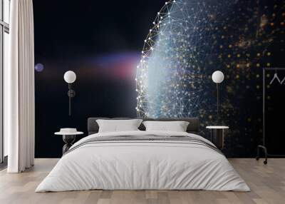 New discoveries- sunrise from space background Wall mural