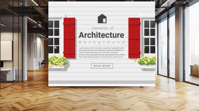 Elements of architecture , window background , vector ,illustration Wall mural