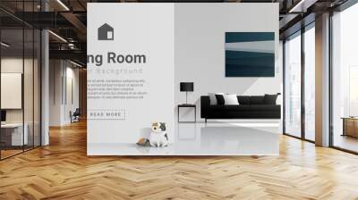 Modern living room design , Interior background , vector , illustration Wall mural