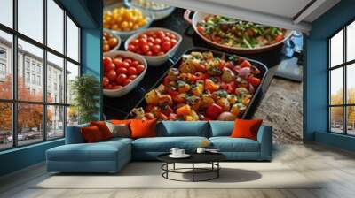 A spread of delicious food for a gathering. Wall mural