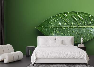 3D illustration green leaf in ESG green concept Wall mural