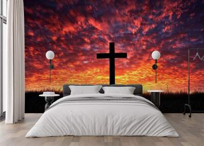 Jesus christ with cinematic light and scene. Christianity , bible and god believe Wall mural