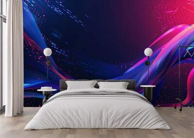 Technology and cyber datum background. Pattern wallpaper and texture banner for design Wall mural