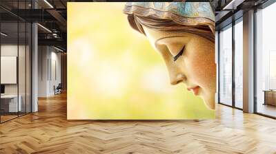 Virgin mary, Christian religion symbol. Mother of Catholic prayer Wall mural