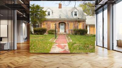 Boarded Up Home in Foreclosure Wall mural