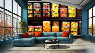 variety of cut fruit for sale Wall mural