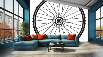 Bicycle wheel, vector format Wall mural