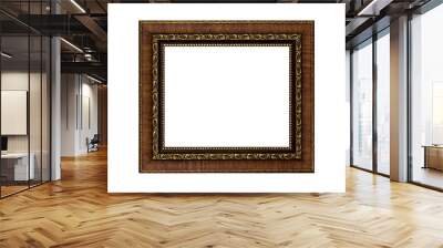 Gold frame isolated on white background Wall mural