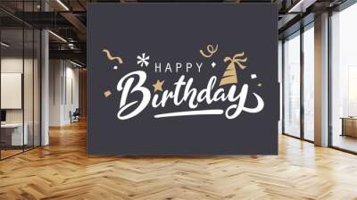 Happy Birthday typography vector design for greeting cards and poster Wall mural