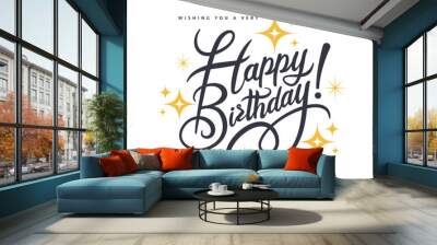 Happy Birthday typography vector design for greeting cards and poster Wall mural