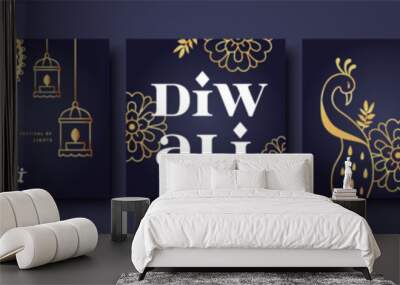 Happy Diwali, festival of lights. Wall mural