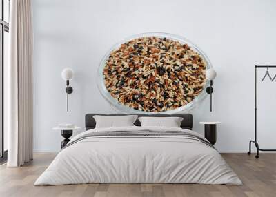 A bowl of healthy whole grain rice. Healthy and nutritious grain brown rice Wall mural