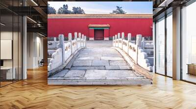 Five color glazed gate of Taimiao（The Ancestral Temple）in Beijing, China. Beijing labor people's Cultural Palace, China Wall mural