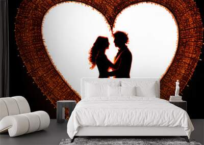 Love couple.heart romance.generative ai Wall mural