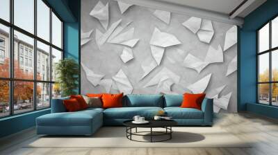 Modern Bright stylish background, Astractive waves and scuffs, rhombus, fragments, glitter, crystals, texture, Generative AI Wall mural