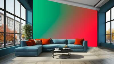 red and green background with soft gradient color transition Wall mural