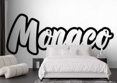 Monako.  Lettering phrase on white background. Design element for poster, banner, t shirt, emblem. Vector illustration Wall mural