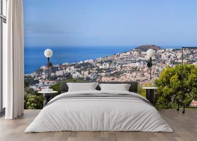 Beautiful view of the city on a summer day. Top view. Funchal. Madeira. Portugal. Wall mural