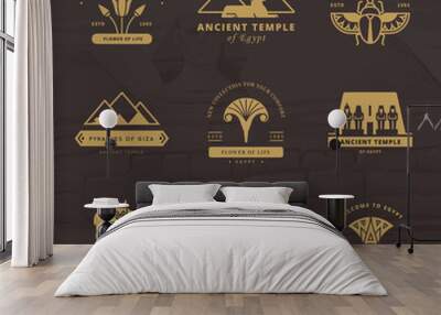 A large collection of vector logos on travel, Egypt and abstract topics. Wall mural