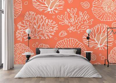 Seamless pattern vector with corals Wall mural