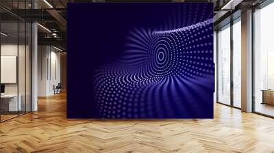 Sphere with moving information particles. Global communication technology. 3D rendering. Wall mural