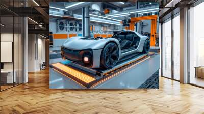 New energy vehicle manufacturing workshop Wall mural