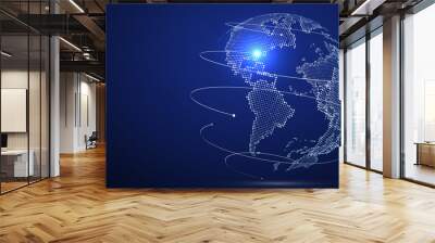 3D earth graphic symbolizing global trade, vector illustration. Wall mural