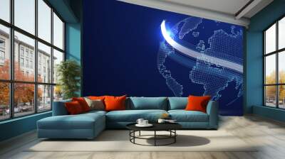 3D earth graphic symbolizing global trade, vector illustration. Wall mural