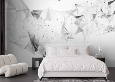 Abstract graphic consisting of points, lines and connection, Internet technology. Wall mural