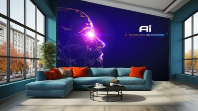 Artificial intelligence vector illustration with a sense of technology Wall mural