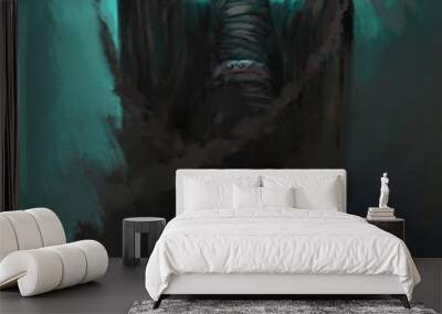 Bleach is performing magic, digital painting. Wall mural